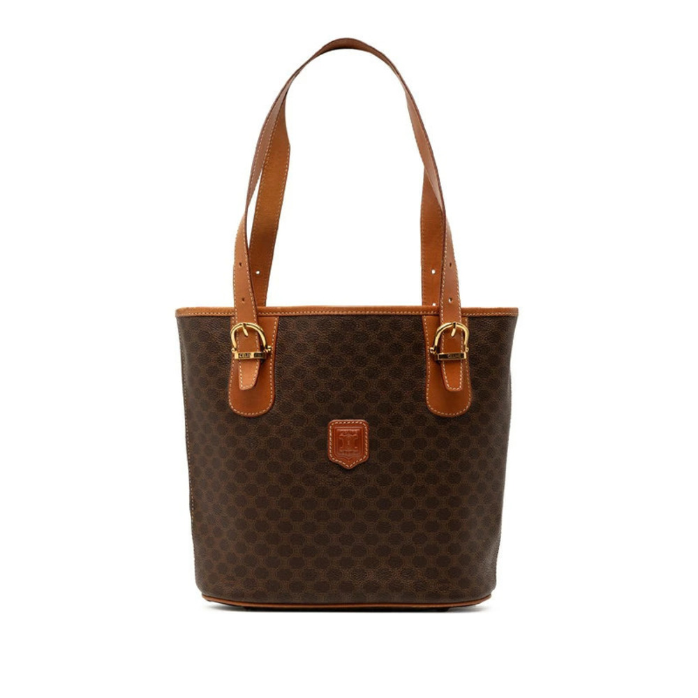 Celine Macadam Tote Bag Brown Leather